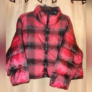 Old Navy buffalo plaid puffer jacket